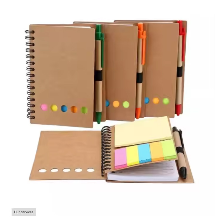 Note de spirale de conception personnalisée promotionnelle avec stylo