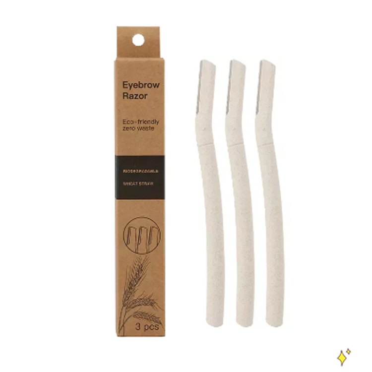 Kit de sourcils de coupe biodégradable de paille de rasoir