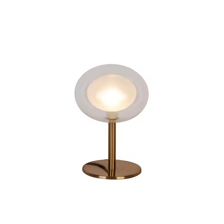 Lampes de table faites sur commande de base en métal de bureau d'hôtel de boule de verre ronde