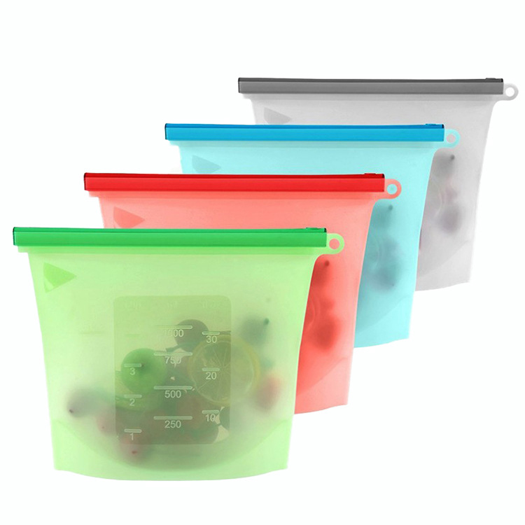 Lot de 4 sacs de rangement réutilisables en silicone