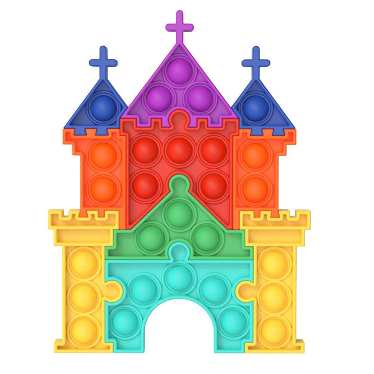 Jouet sensoriel en silicone Popper Puzzle Castle Fidget