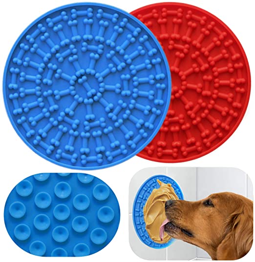 Tapis à lécher en silicone pour chien de bain