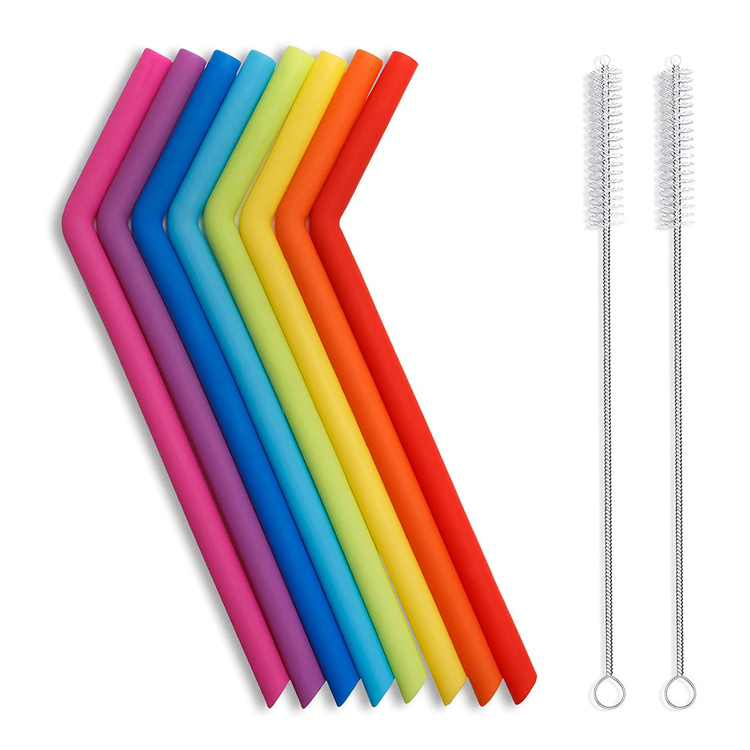 Pailles à boire réutilisables en silicone Smoothie