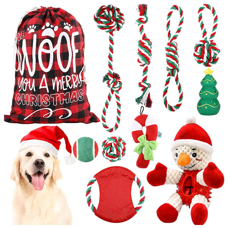 Squeaky Rope Stocking Stuffers Cadeaux de Noël pour chiens