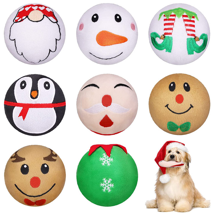 Squeaky Stuffed Chew Jouet en peluche pour chien de Noël