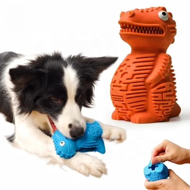 Fetch Fetch mâcher un jouet de chien de chien de dinosaure en caoutchouc durable