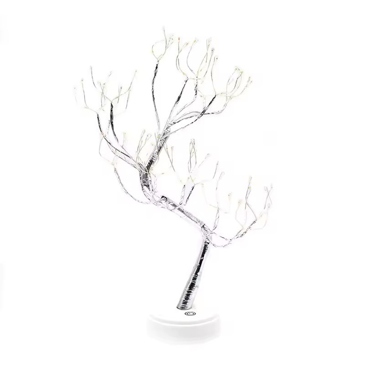 Lampe de table d'arbre décorative d'intérieur de perle de fil de LED de batterie d'Usb