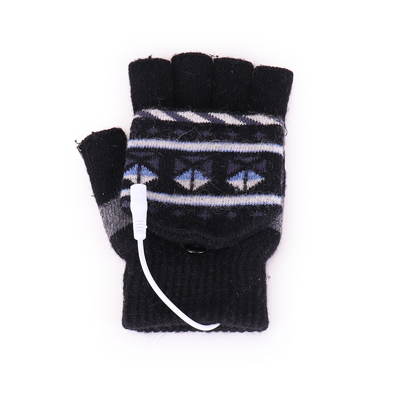 Gants tricotés chauffants électriques USB