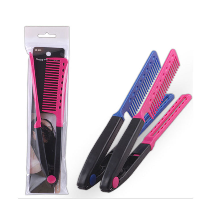 Peigne à lisser pour brosse à cheveux en forme de V