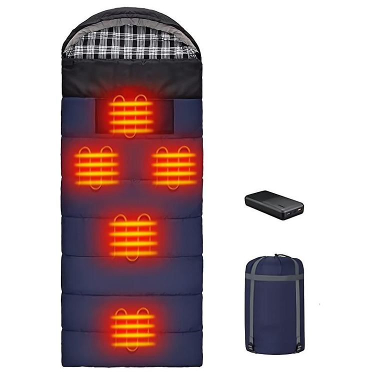 Coussins chauffants de camping étanches Sac de couchage chauffant USB