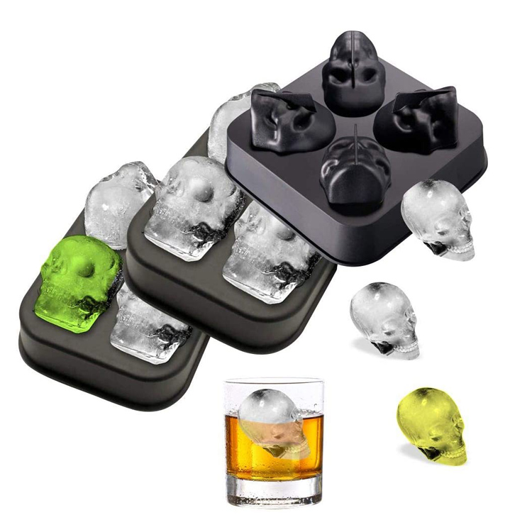 Whisky 3D Crâne Moule à glace en silicone Plateau à glaçons