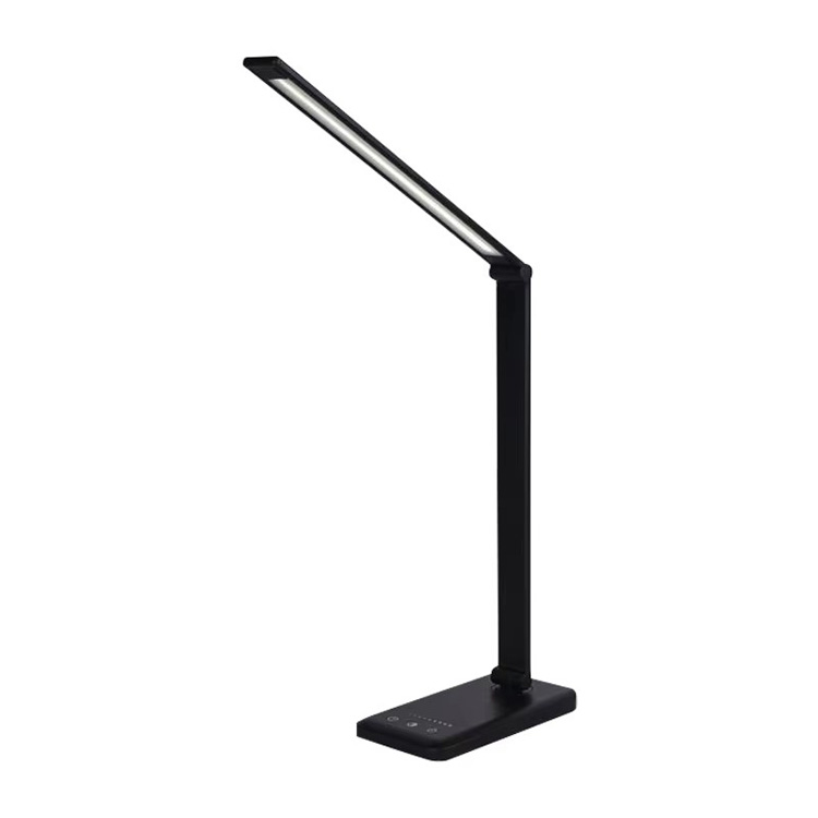 Lampe de bureau avec chargeur sans fil, lampe de table à intensité variable, respectueuse des yeux