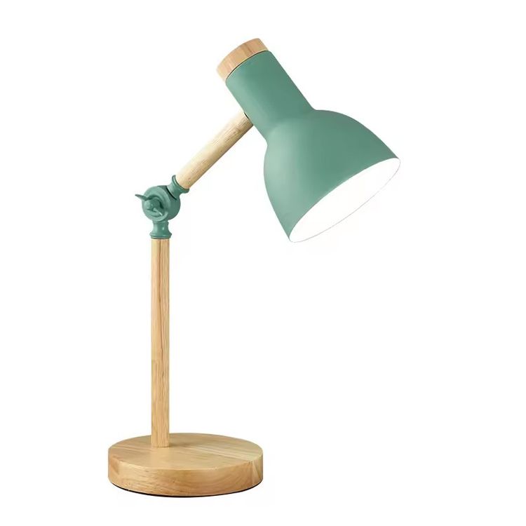 Lampe de bureau à base en bois Lampe de table en bois de lecture intelligente